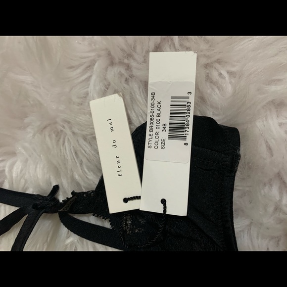 Fleur du Mal NWT CHARLOTTE LACE PEEKABOO BRA - Picture 3 of 4